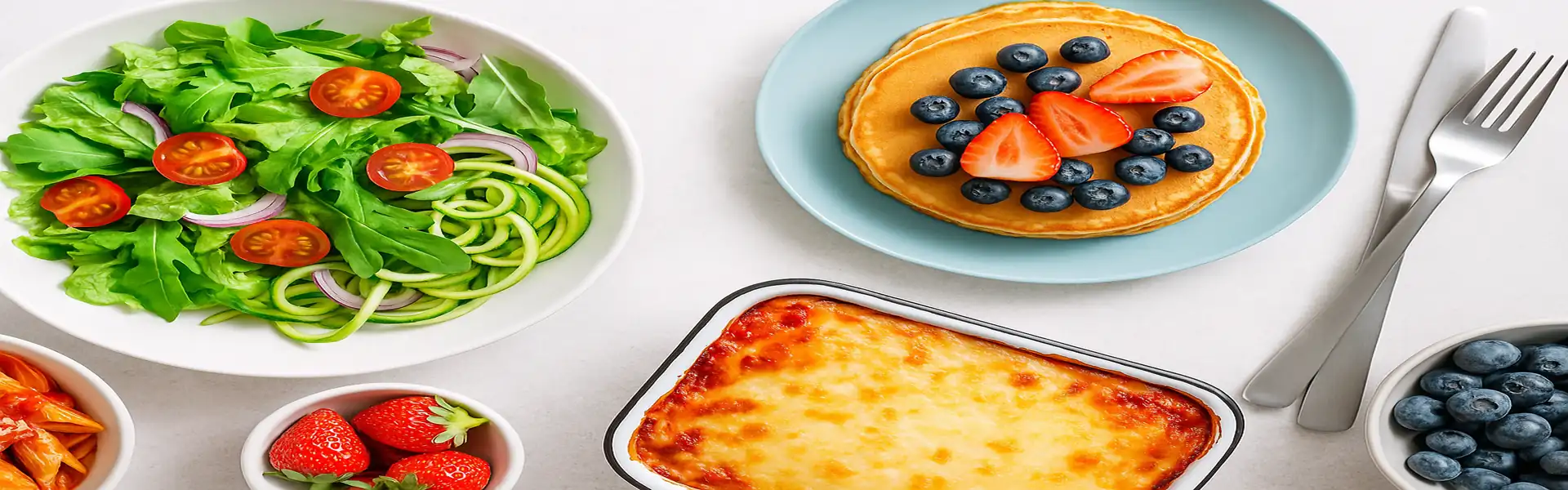 A vibrant and delicious-looking photo of a meal, shown next to its dull, unedited version