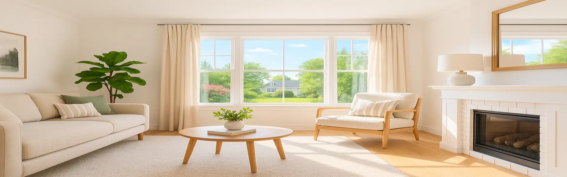 A stunning, bright, and welcoming photo of a home interior, contrasted with its dark and unedited version